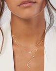 14K gold crescent moon necklace