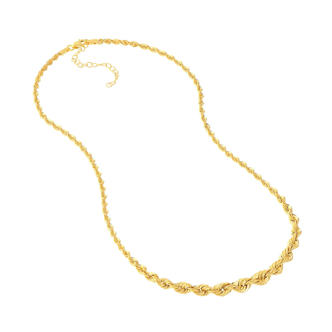 Real 14K Solid Gold Twisted Rope Chain Necklace For Women – JewelHeart