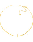 gold cross choker