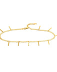 Solid 14K Real Gold Multi Bar Charm Anklet
