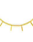 Solid 14K Real Gold Multi Bar Charm Anklet