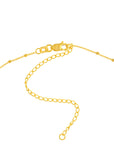 Real 14K Solid Gold Beaded Station Chain Choker Necklace