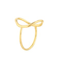 Solid 14K Real Gold Open Circle Ring
