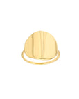 Real 14K Yellow Solid Gold Engravable Round Disc Ring