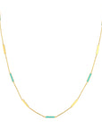 turquoise and gold beaded necklace