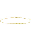 Real 14K Solid Gold Bead Station Anklet
