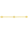 Real 14K Solid Gold Bead Station Anklet