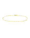 Real 14K Solid Gold Beaded Chain Anklet