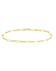 14K Real Gold Paperclip Chain Anklet