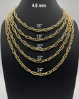 10K-14K Yellow Real Gold Olympia Twisted Link Chain Necklace