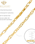 10K-14K Yellow Real Gold Olympia Twisted Link Chain Necklace