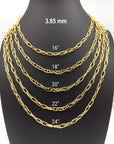 10K-14K Yellow Real Gold Olympia Twisted Link Chain Necklace