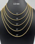 10K-14K Yellow Real Gold Olympia Twisted Link Chain Necklace