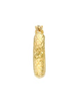 10K Real Gold Hammered Hoop Earrings