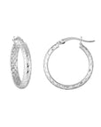 10K Real Gold Hammered Hoop Earrings