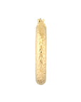 10K Real Gold Hammered Hoop Earrings