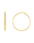 10K Real Gold Hammered Hoop Earrings