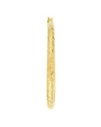 10K Real Gold Hammered Hoop Earrings