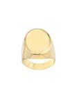 Real 14K Solid Gold Oval Signet Ring