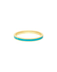 Real 14K Solid Gold Enamel Band Ring