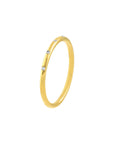 Real 14K Solid Gold Flush Diamond Band Ring