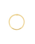 Real 14K Solid Gold Double Beaded Chevron Ring