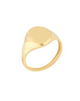 Real 14K Solid Gold Oval Signet Ring