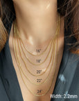 10K 14K Yellow Real Gold Square Wheat Chain Necklace