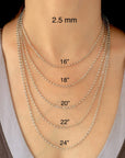 14K Real Gold Rolo Link Chain Necklace