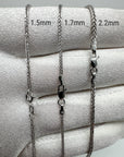 14K White Real Gold Square Wheat Chain Necklace