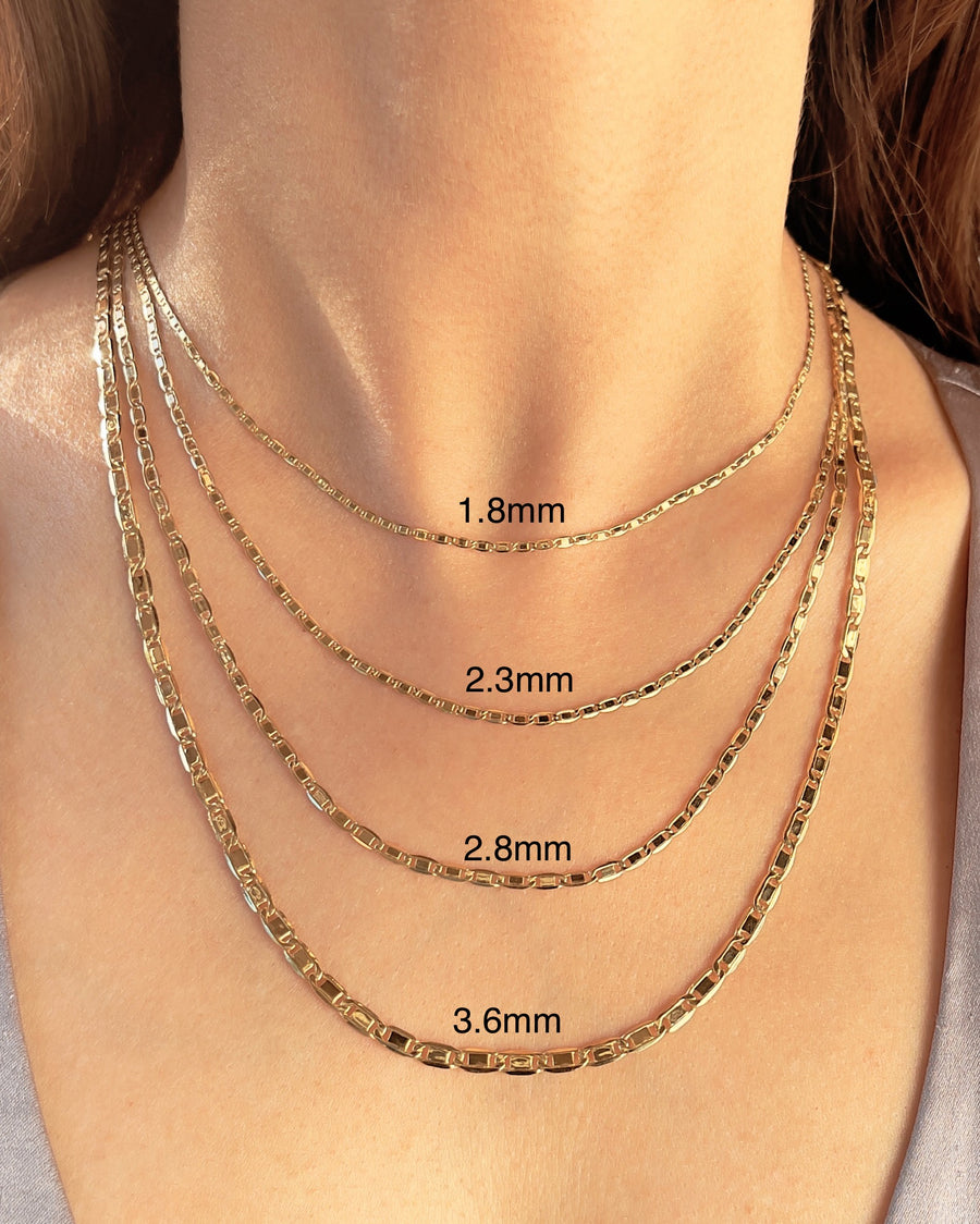 14K Real Gold Valentino Chain Necklace