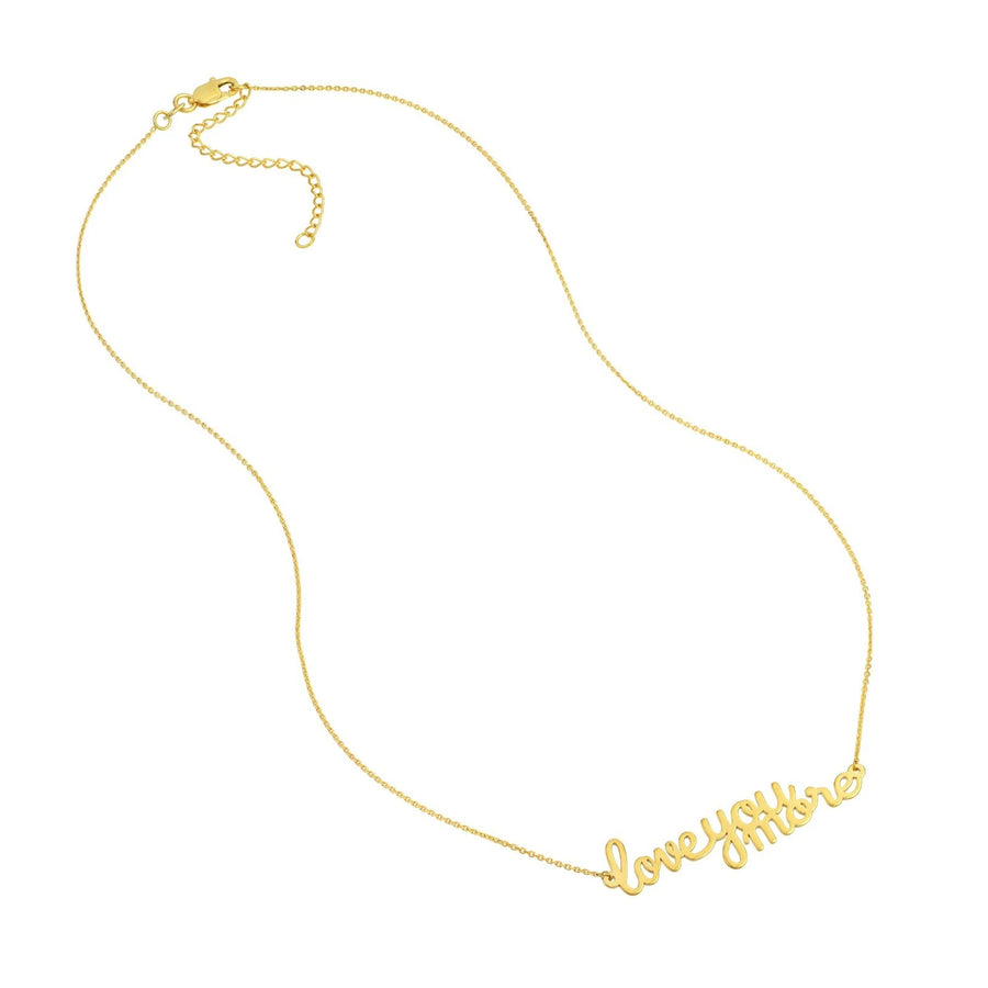 Delicate gold necklace with lobster clasp and script charm