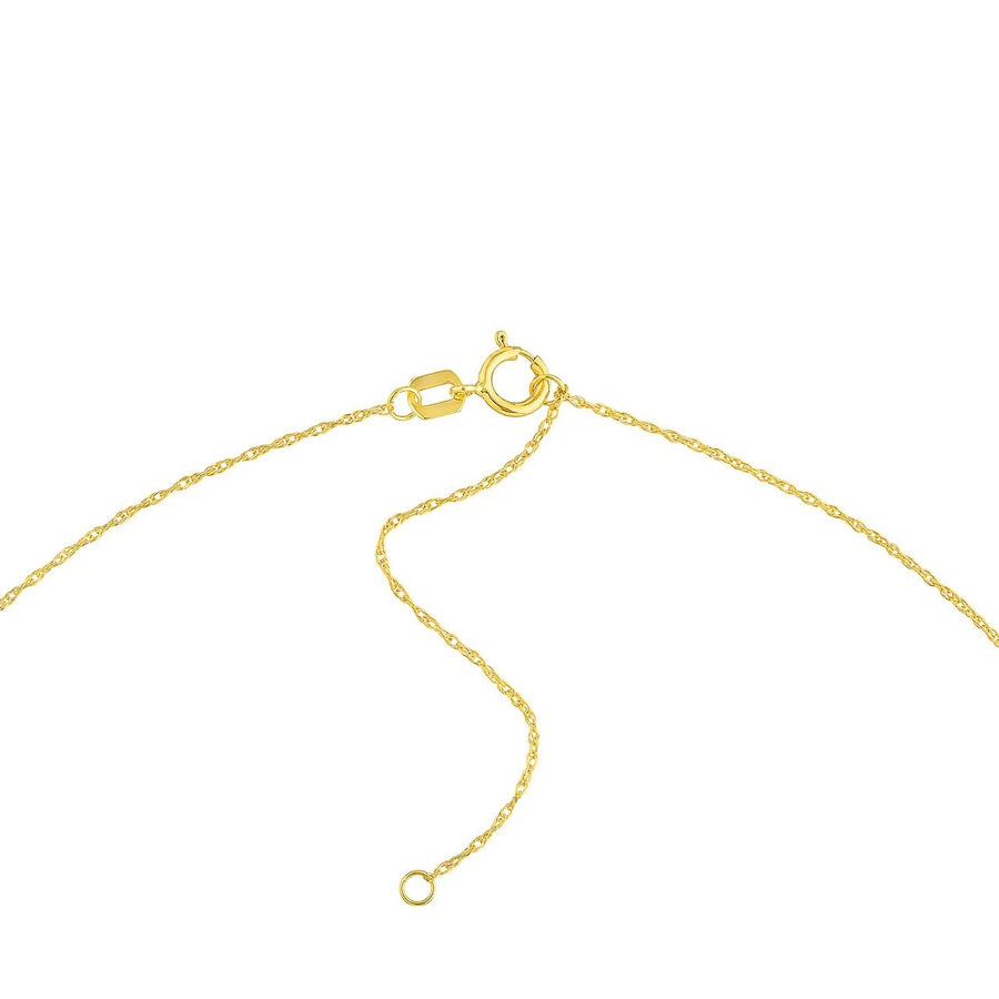 Gold Hebrew Pendant Necklace with Spring Ring Clasp