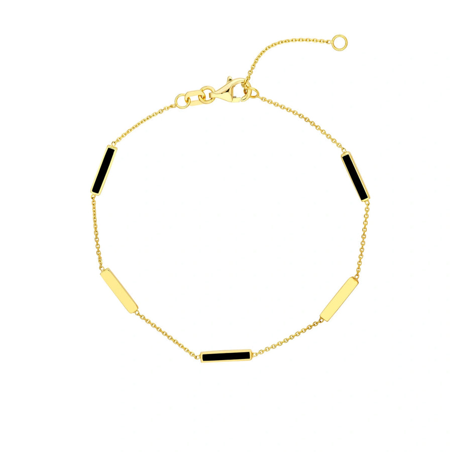 black enamel gold bracelet