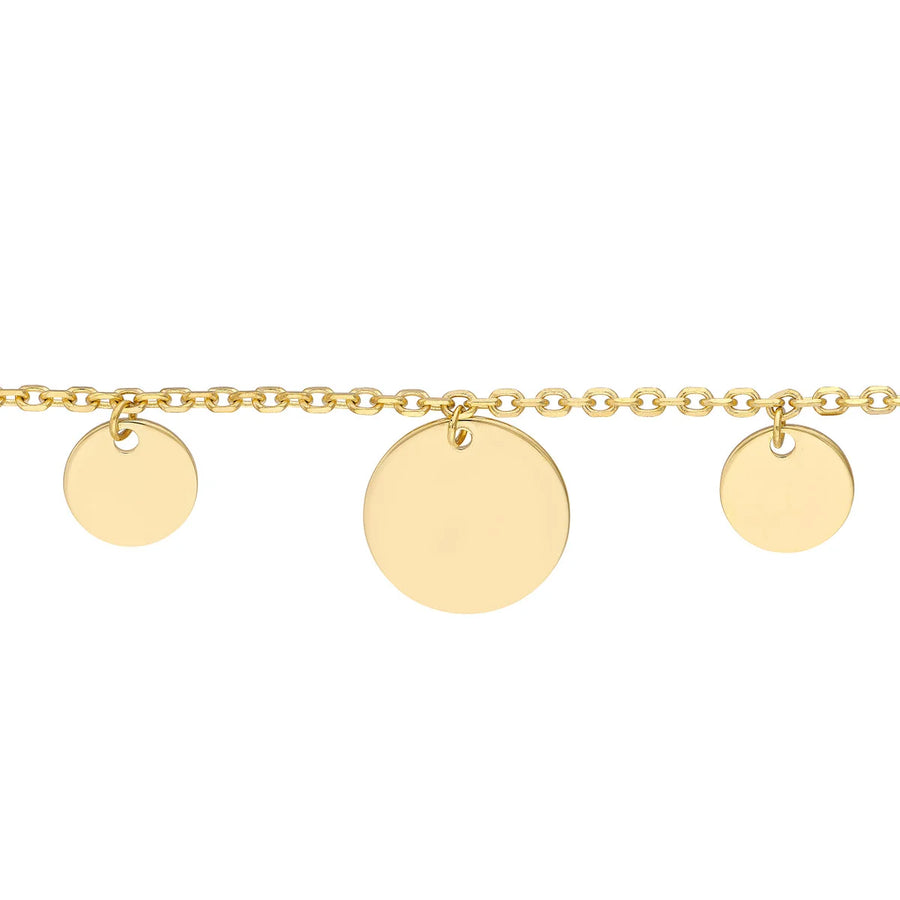 14k gold disc bracelet