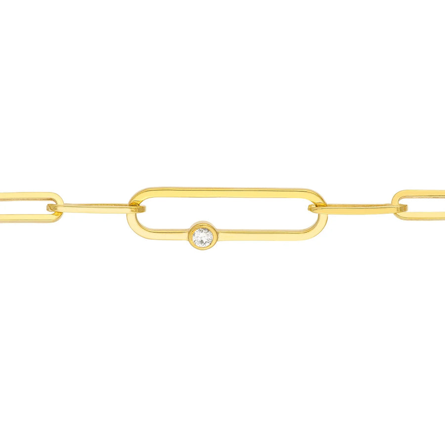 14k solid gold paperclip bracelet