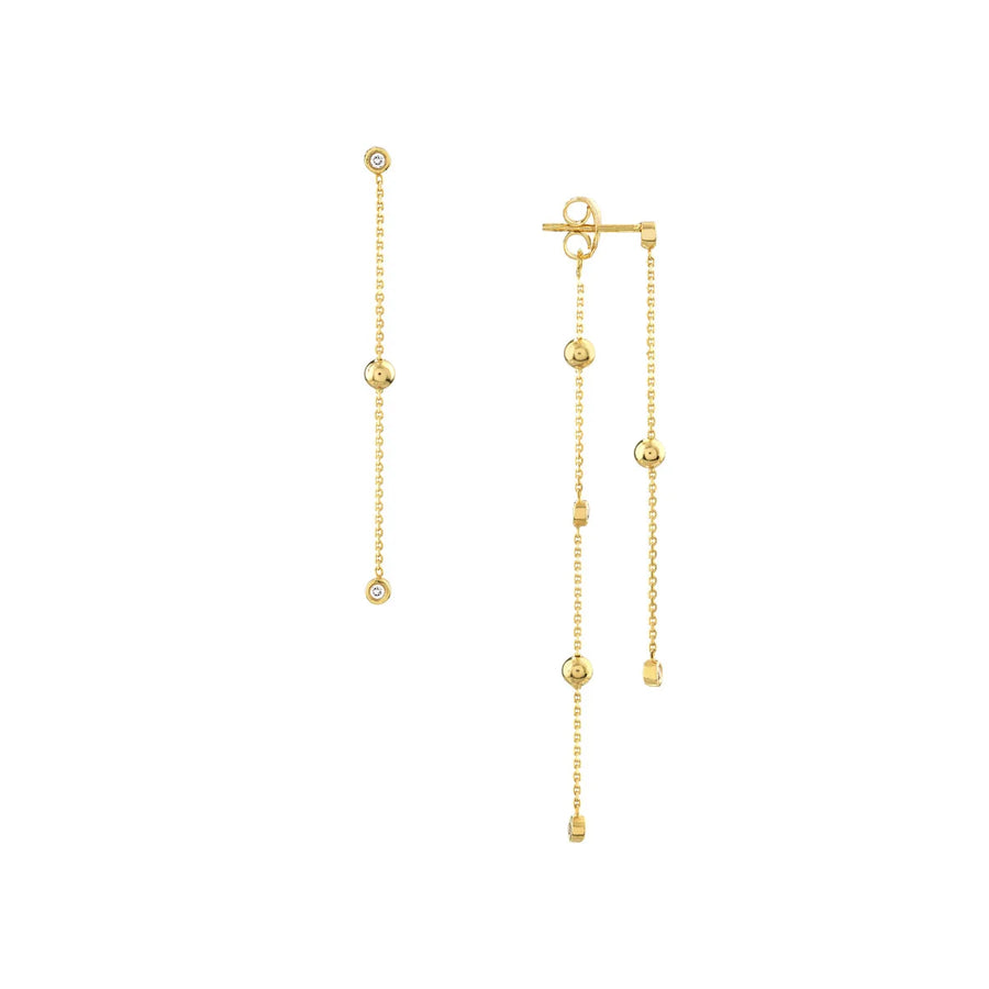 14k gold diamond chain earrings