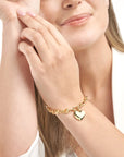 14k solid gold heart bracelet