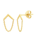 gold chain stud earrings