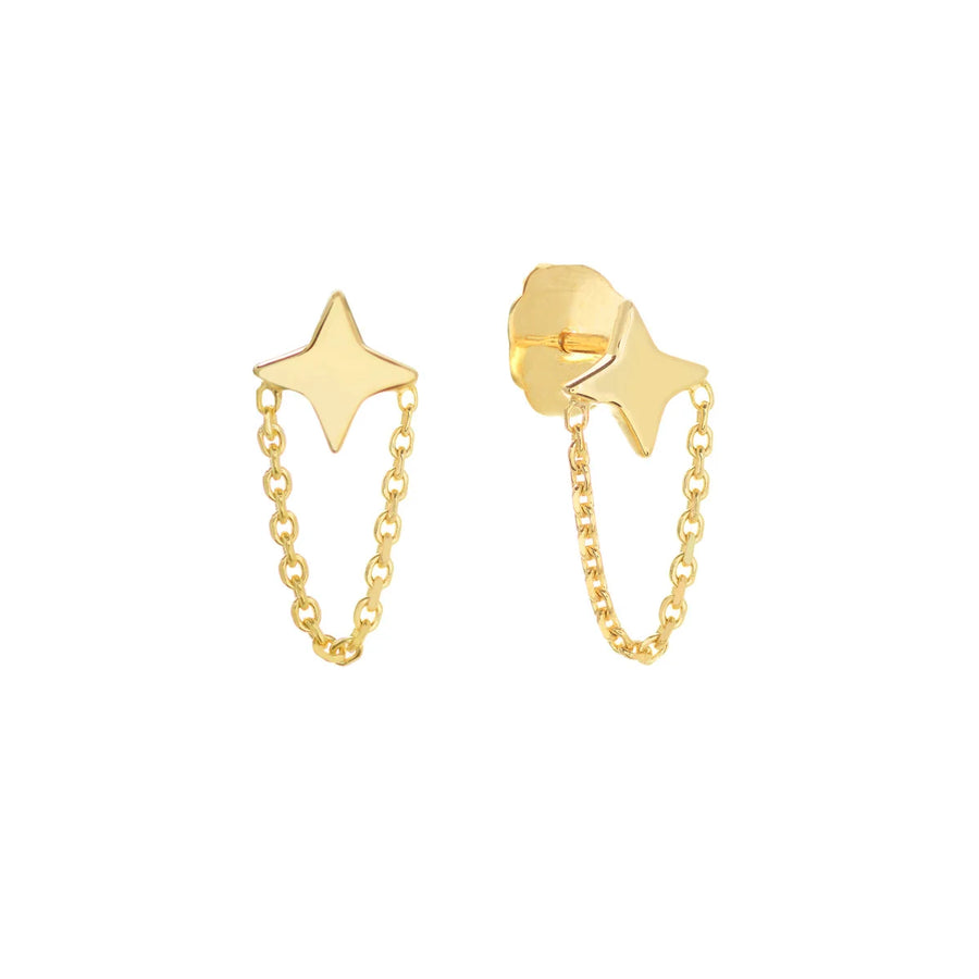 gold star stud earrings