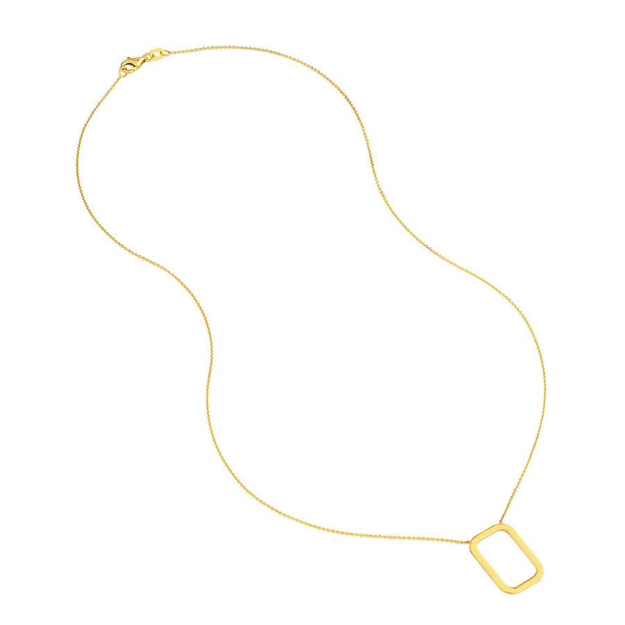  Geometric gold necklace for women with pear shape clasp
