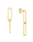 14k solid gold paperclip earrings