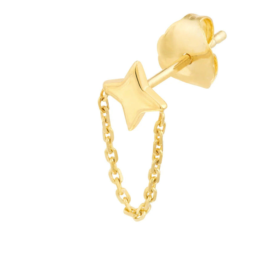 gold chain stud earrings