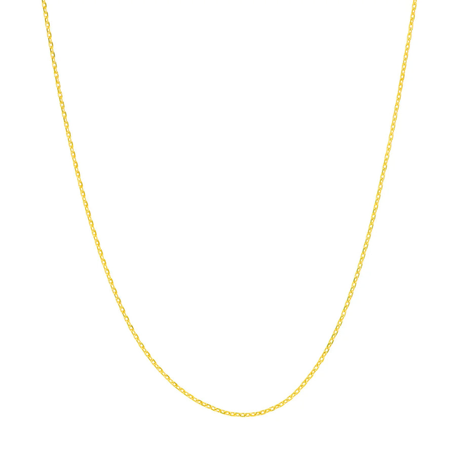 14K solid gold cable chain necklace with diamond-cut design