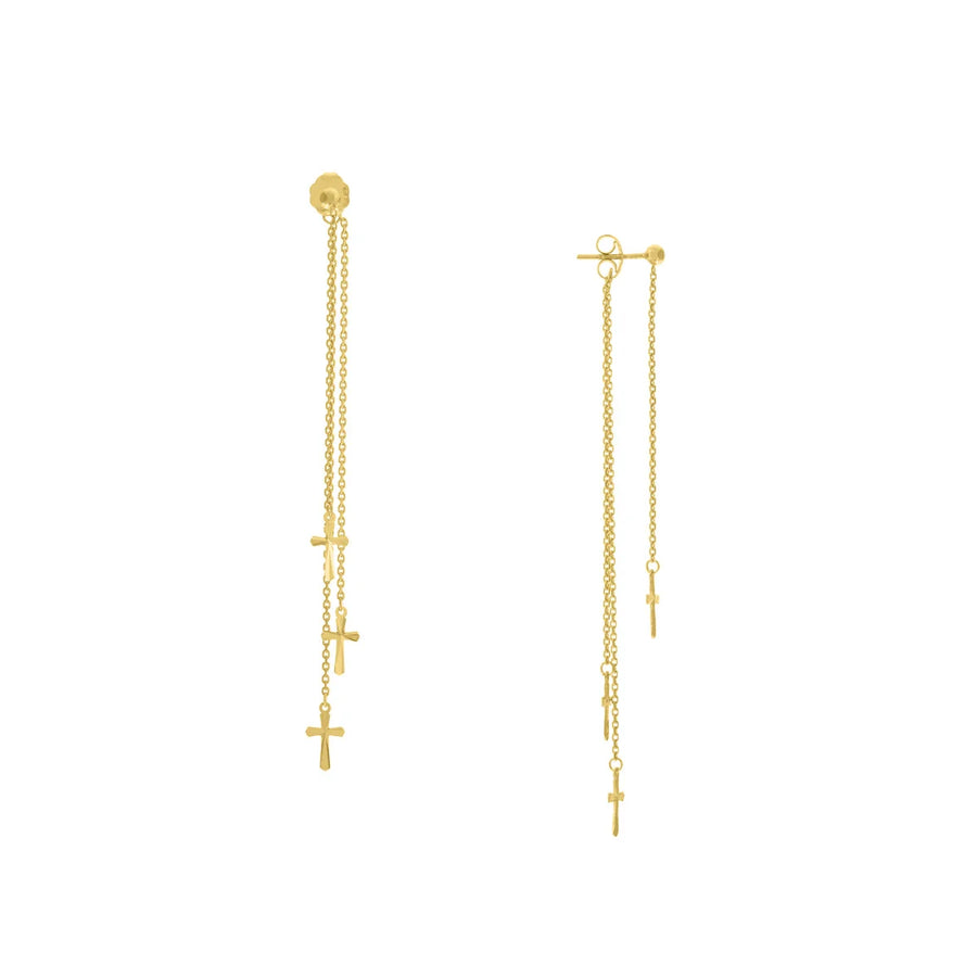 14k gold dangling earrings