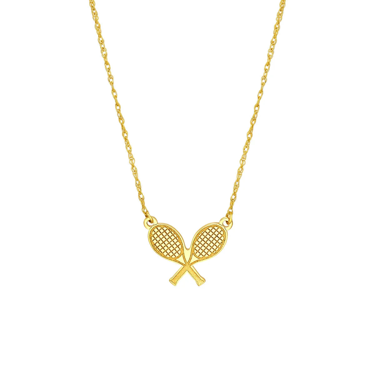 Buy Real 14K Solid Gold Tennis Rackets Necklace Online for Women ...