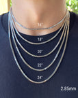 white gold link chain necklace mens