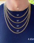 3.7mm real gold necklace for men