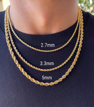 rope gold chain necklace