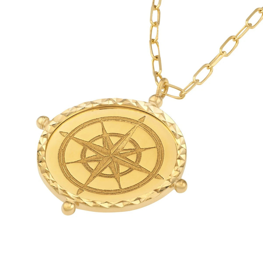 14K gold celestial compass necklace 
